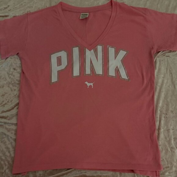 PINK Victoria's Secret Coral Tee - Picture 1 of 2